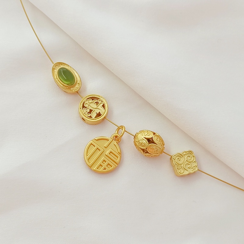 Hạt Xỏ Lỗ Hình Oval 18K Màu Sắc Cổ Điển Dùng Làm Trang Sức DIY