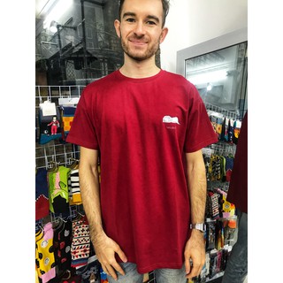 Phông trơn over size màu đỏ đô cotton 100% 4 chiều cổ tròn