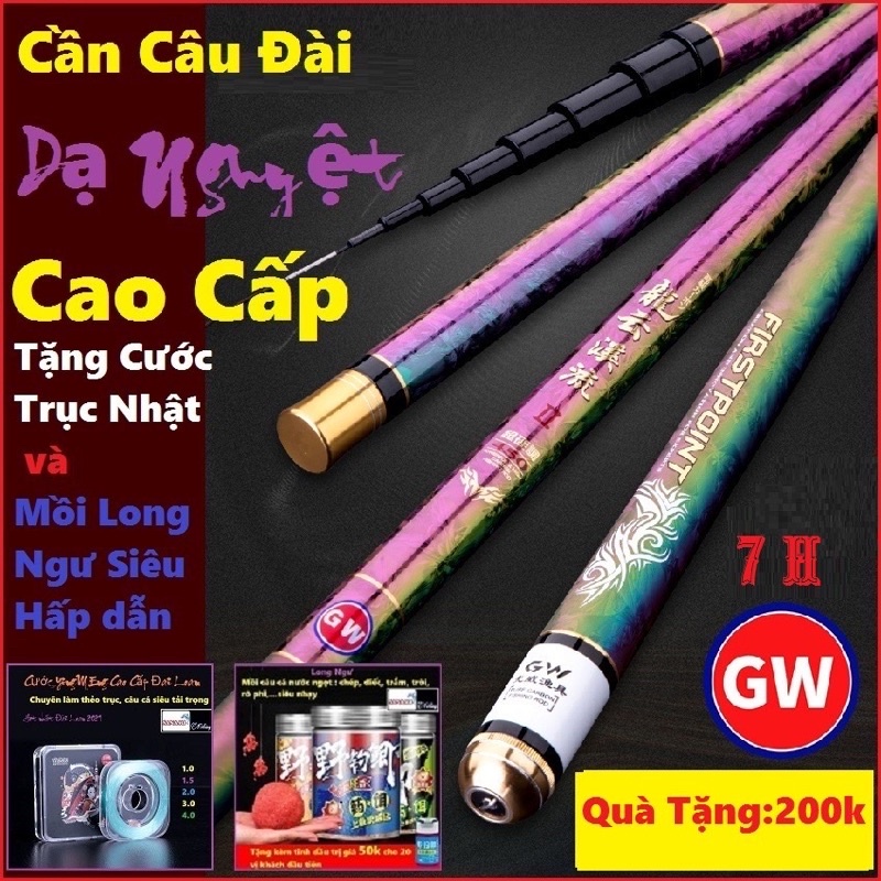 cần câu tay dài 6m3 - 8H loại 1 thu gọn 1m1 tải cá 10kg tặng cước câu + phao + lưỡi câu + chì