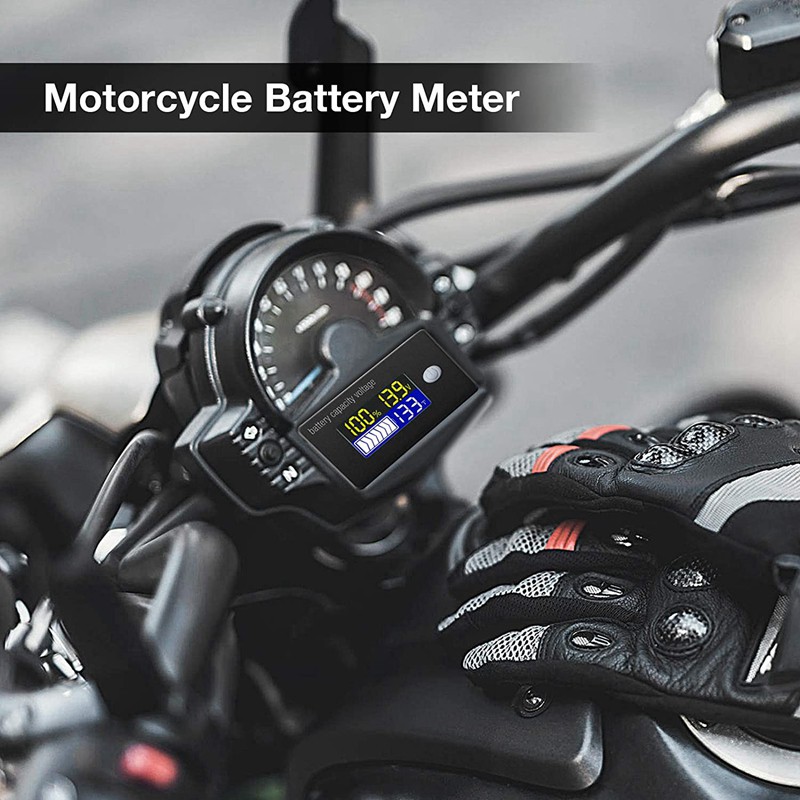 Battery Capacity Voltage Meter with Temperature Sensor 12V 72V Lead Acid Battery Lithium Battery Gauge Meter for Cars