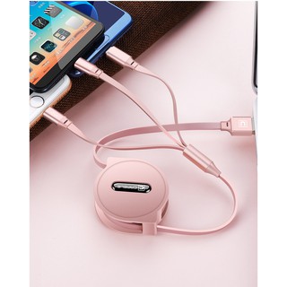 Cáp sạc nhanh đa năng cuộn rút CAFELE 3 in 1 (/Micro USB/Type C)
