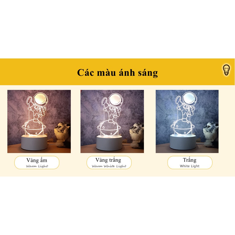 [ CHUI ĐIỆN + ĐIỀU KHIỂN 16 MÀU] ĐÈN ngủ LED 3D nhiều mẫu để bàn trang trí decor phòng thích hợp làm quà tặng
