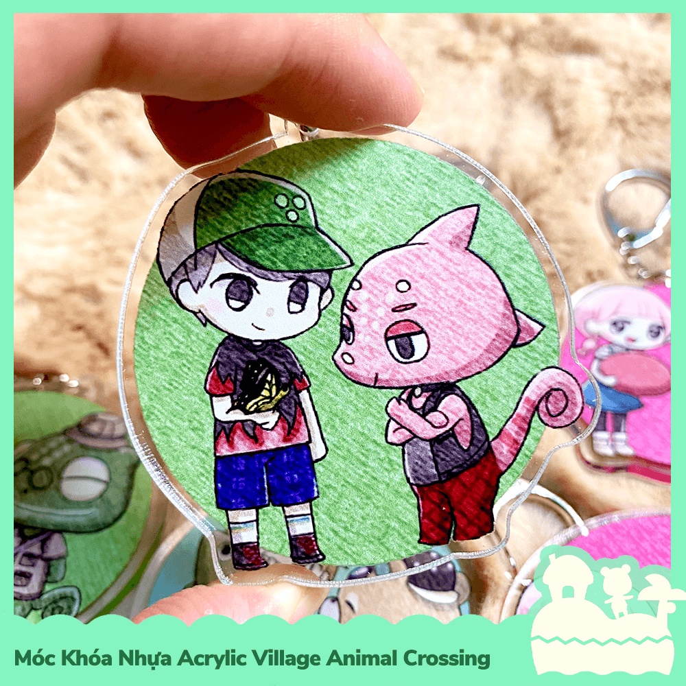 [Sẵn VN - NowShip] Móc Khóa Keychain Acrylic Nhựa Trong Nhân Vật Game Animal Crossing Horizons Nintendo Painting Nét Chì