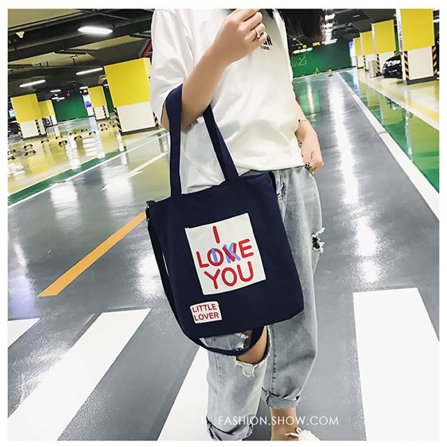 Túi Thời Trang Tote Màu Vàng - I LOVE YOU