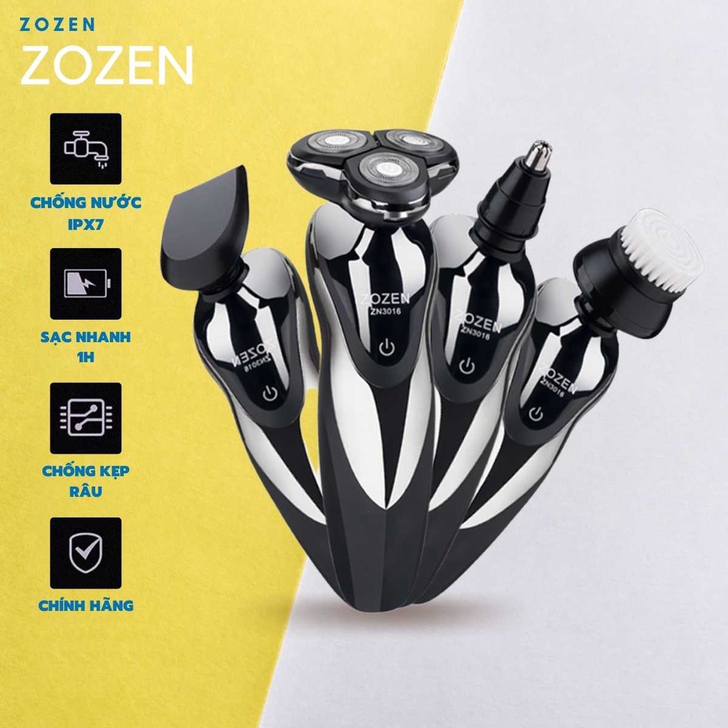 Máy cạo râu cao cấp Zozen Đen Pha Bạc chính hãng, máy cạo râu không dây đa năng 4 in 1 bảo hành 12tháng - Chiko Kids