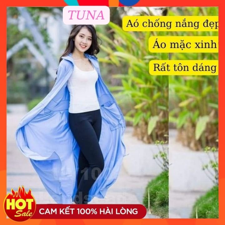 ¤✲Áo chống nắng dáng dài toàn thân,áo nữ làm từ vải thông hơi 1 lớp, đẹp mát rượi