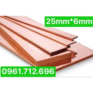 Thanh đồng đỏ 25mm*6mm