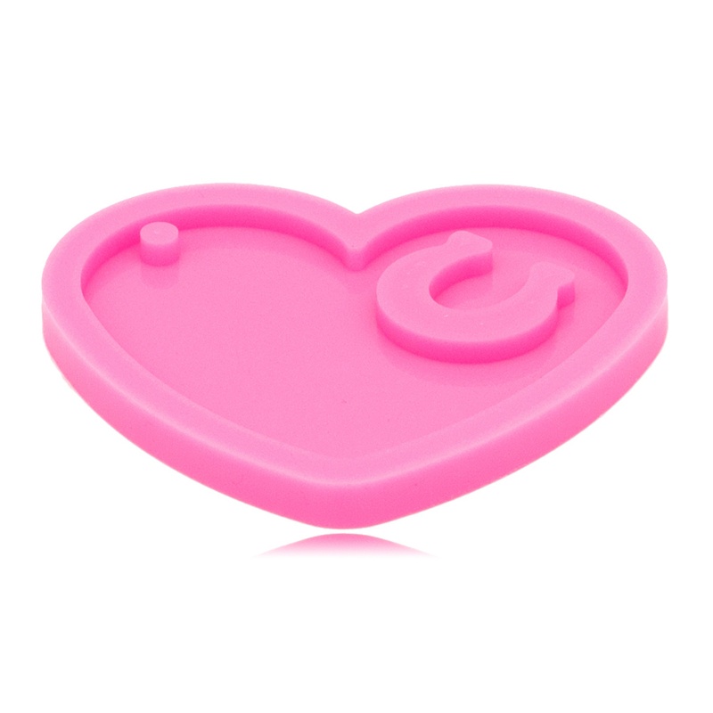 Khuôn Silicone Epoxy UV Làm Móc Khóa / Trang Sức Thủ Công Hình Trái Tim / Móng Ngựa