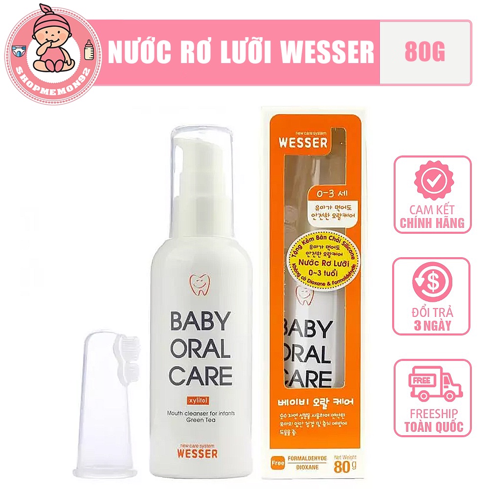 Nước rơ lưỡi Oral care Wesser 80g cho bé 0-3t