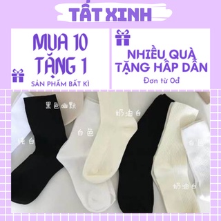 Tất vớ nữ trơn cổ cao tất nữ thời trang mịn đẹp