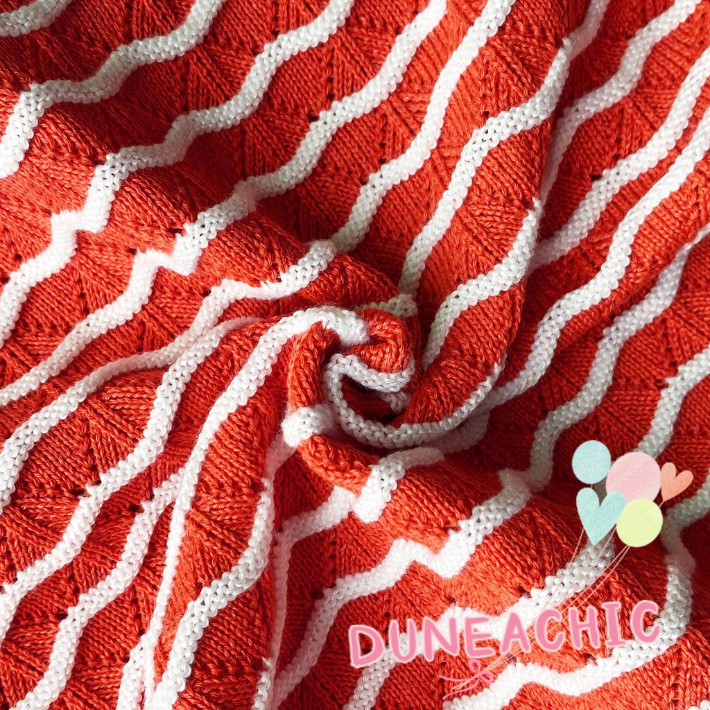 DUNEA Áo Tank Top Len Kẻ Sọc Một Bên Vai Thời Trang Cho Nữ