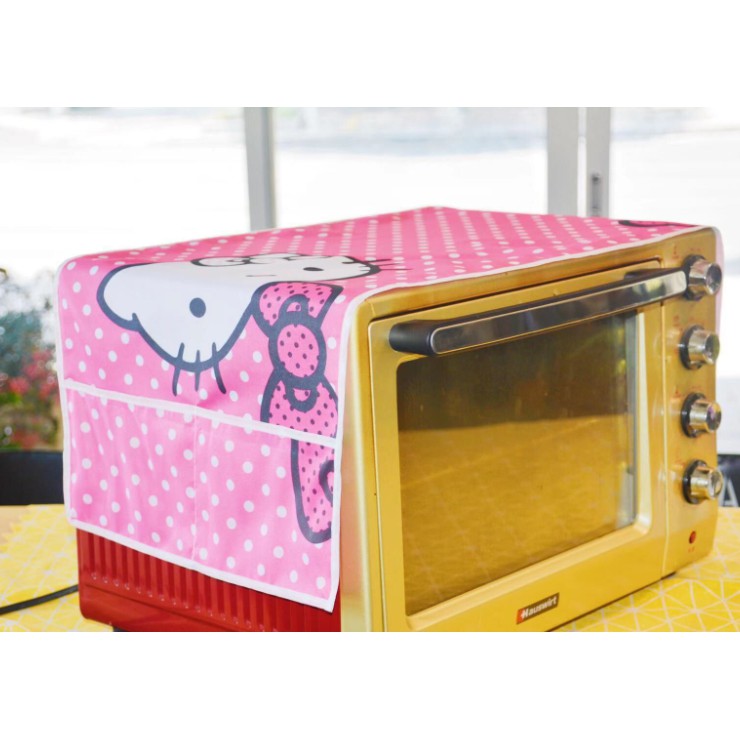 Khăn phủ lò vi sóng chống bụi họa tiết hoạt hình Hello Kitty/ Doremon dễ thương