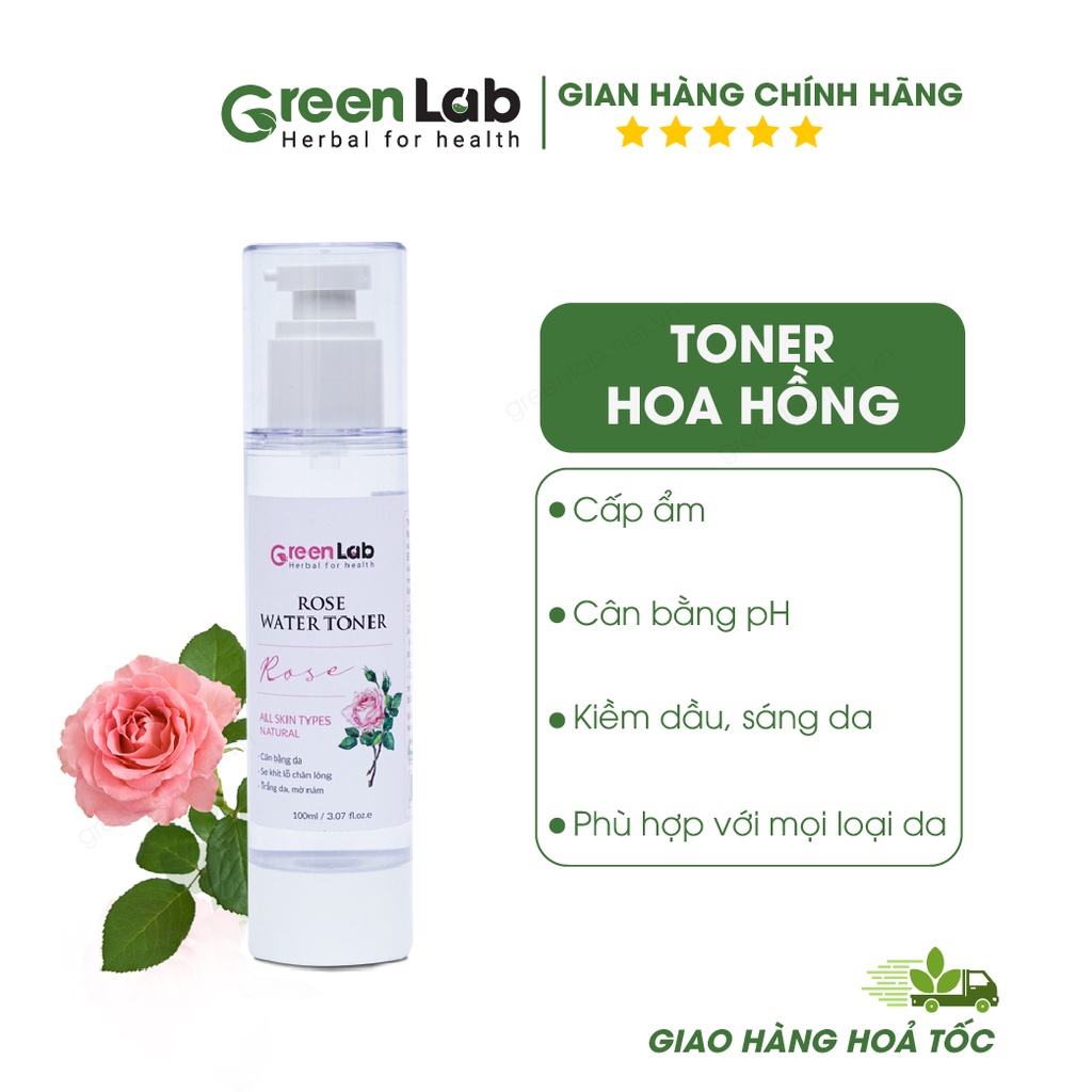 Toner/Xịt khoáng Hoa Hồng Greenlab se khít lỗ chân lông 100ml