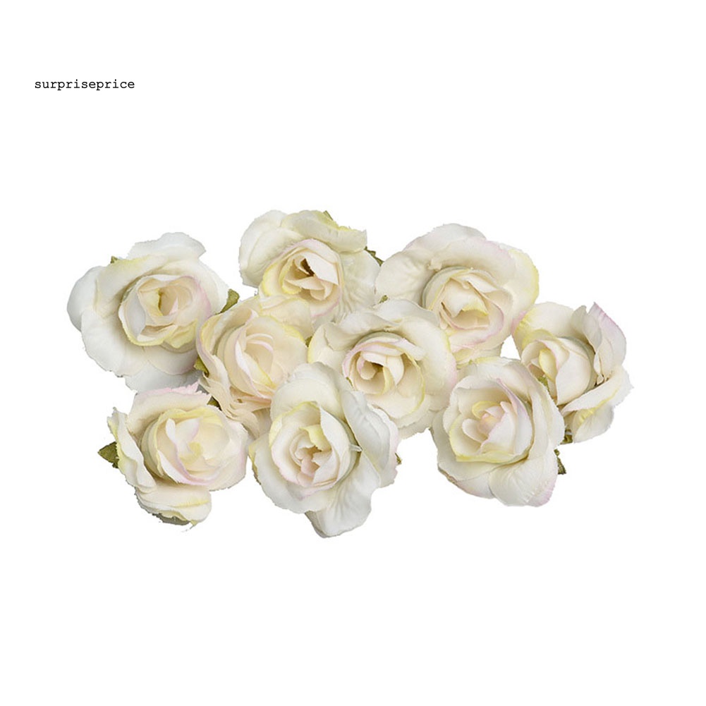 Set 10 Bông Hoa Hồng Giả 4cm Trang Trí Tiệc Cưới / Lễ Hội DIY