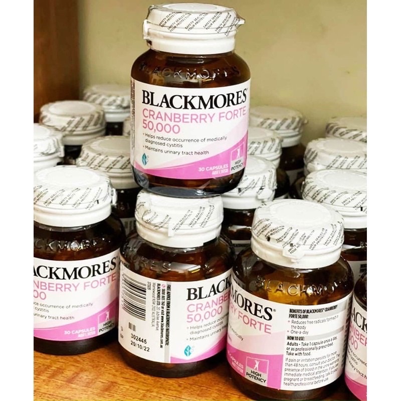 VIÊN UỐNG HỖ TRỢ  VIÊM ĐƯỜNG TIẾT NIỆU, BÀNG QUANG CRANBERRY FORTE 50,000 BLACKMORES 30 VIÊN.