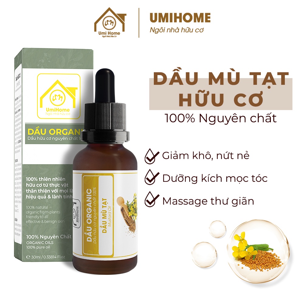 [Mã FMCGMALL -8% đơn 250K] Dầu Mù Tạt hữu cơ UMIHOME nguyên chất 30ml