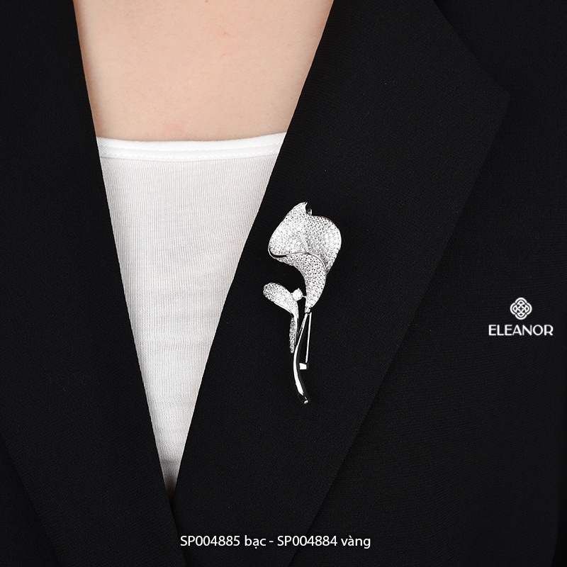 Ghim cài áo nam nữ Eleanor Accessories hình hoa đính đá phụ kiện trang sức thời trang 4884