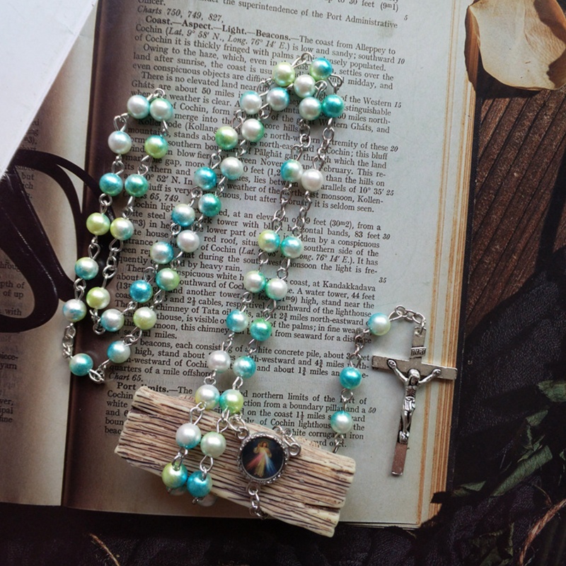 Vòng cổ Chuỗi Hạt 27 inch Có Mặt Thánh Giá Dành Cho Nam Nữ