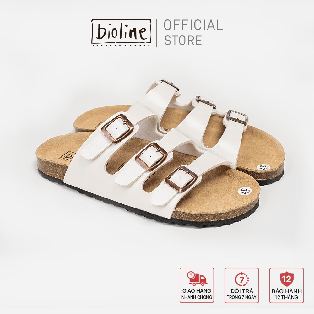 [PUK09] - Dép birken da PU cao cấp quai ngang dép đế trấu Bioline chính hãng