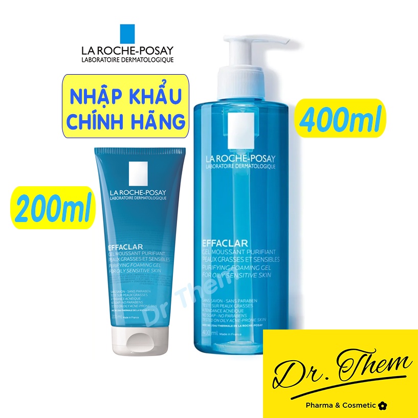 ✅[CHÍNH HÃNG] Sữa Rửa Mặt La Roche Posay Effaclar Purifying Foaming Gel 200ml - 400ml Cho Da Dầu, Mụn, Nhạy Cảm, Laroche