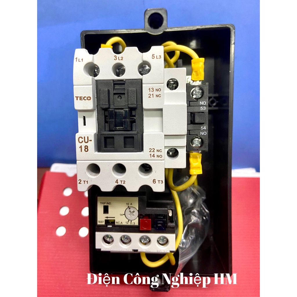 Khởi Động Từ Hộp 18A 3 Pha TECO HUEB-18K, Điện Áp Cuộn Hút 220V và 380V HÀNG CHÍNH HÃNG