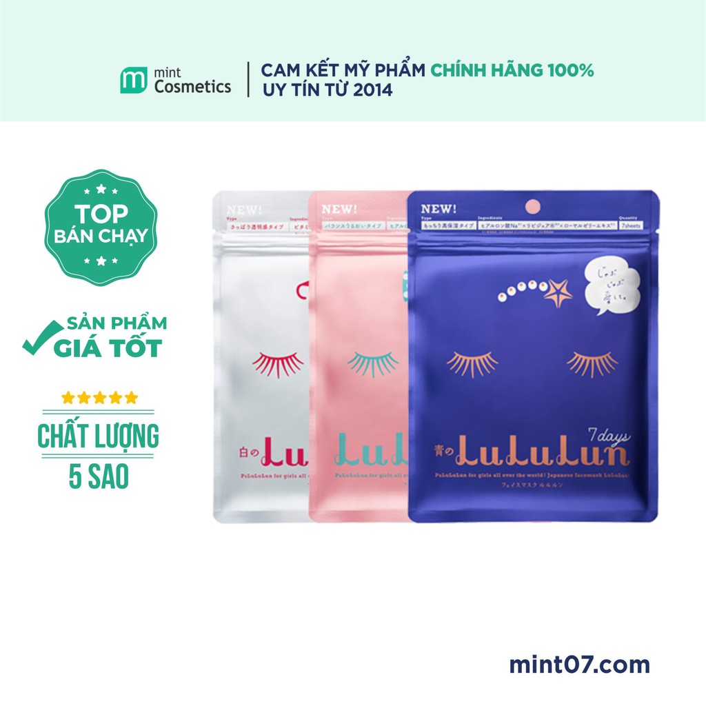 Mặt nạ dưỡng da lululun 7 miếng