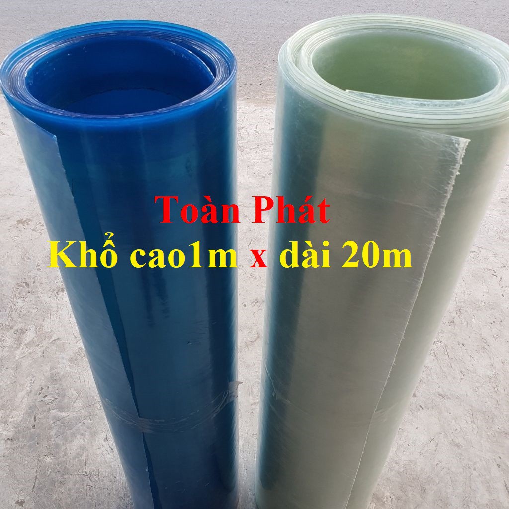 ( Khổ cao 1M x dài 20m x dày 8 dem ) Tôn nhựa lấy sáng màu Xanh/ màu trắng