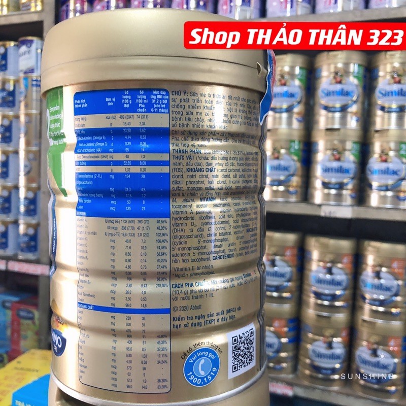 Date 2022- Sữa Bột Similac IQ HMO 1, 2, 3, 4 Lon 900gram