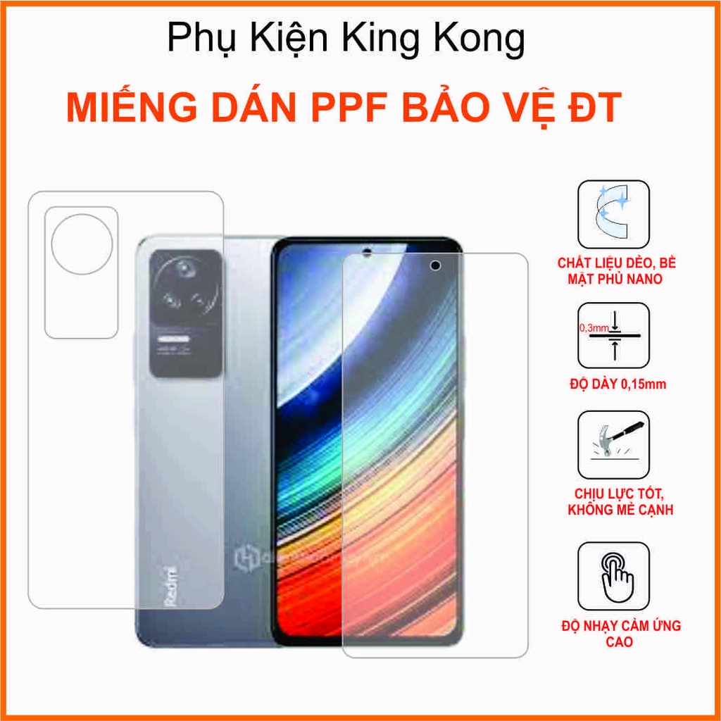 Dán Ppf cho Redmi K40s  Dán chống bám vân tay mặt sau full viền