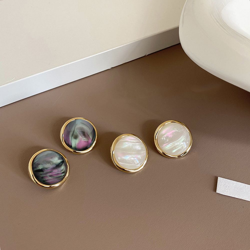 Bông tai hình tròn bằng acrylic phong cách Hàn Quốc cổ điển sang trọng cho nữ