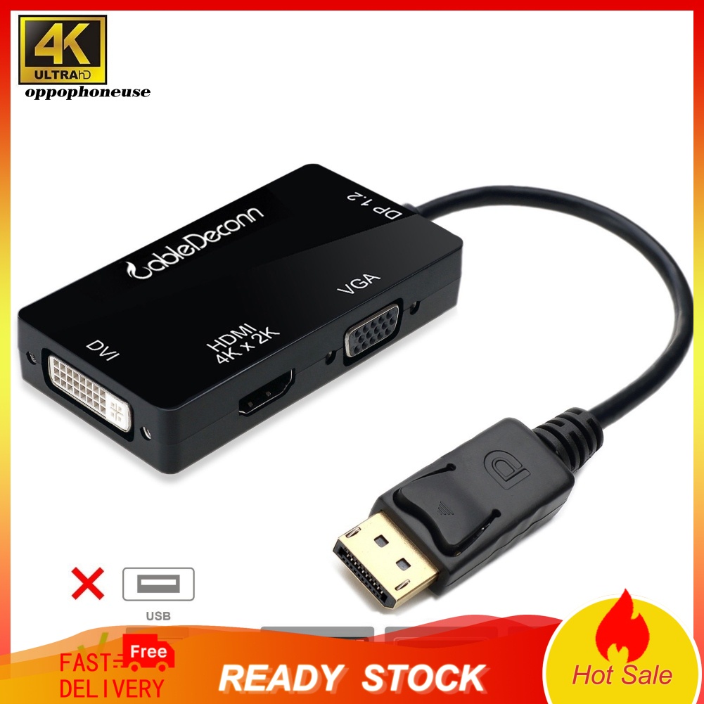 Cáp Chuyển Đổi 3 Trong 1 Hd Display Port Sang Hdmi-Compatible Vga Dvi Female