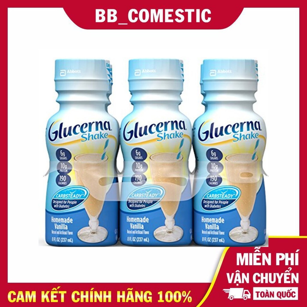 Thùng 48 Chai Sữa Nước Glucena Hương Vani 237ml
