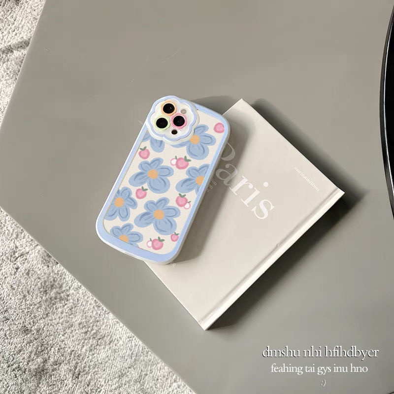 Ốp Điện Thoại Họa Tiết Hoa Xanh Hoạt Hình Cho IPhone 12 13 11 Pro Max X Xs Max Xr 7 8 Plus Zkzs