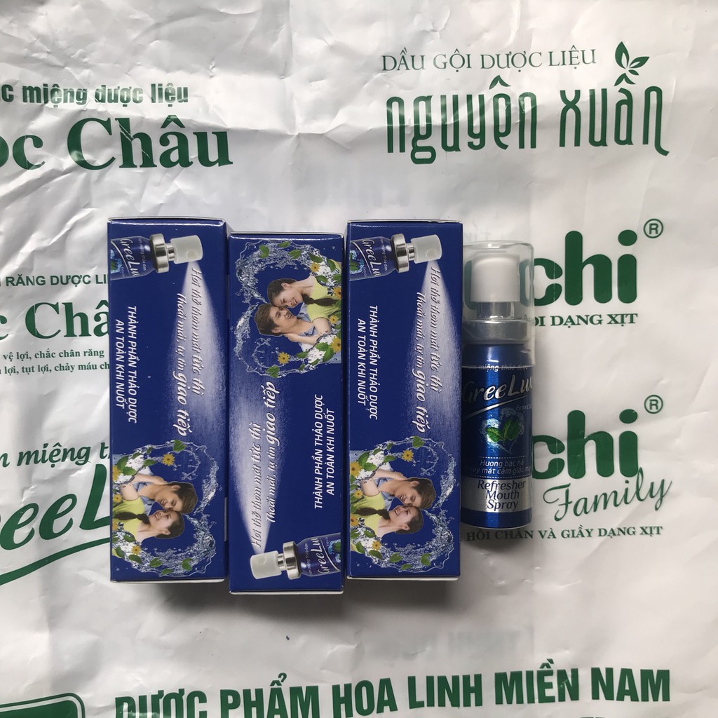 Date 2024 Chai xịt thơm miệng Thảo dược Greelux