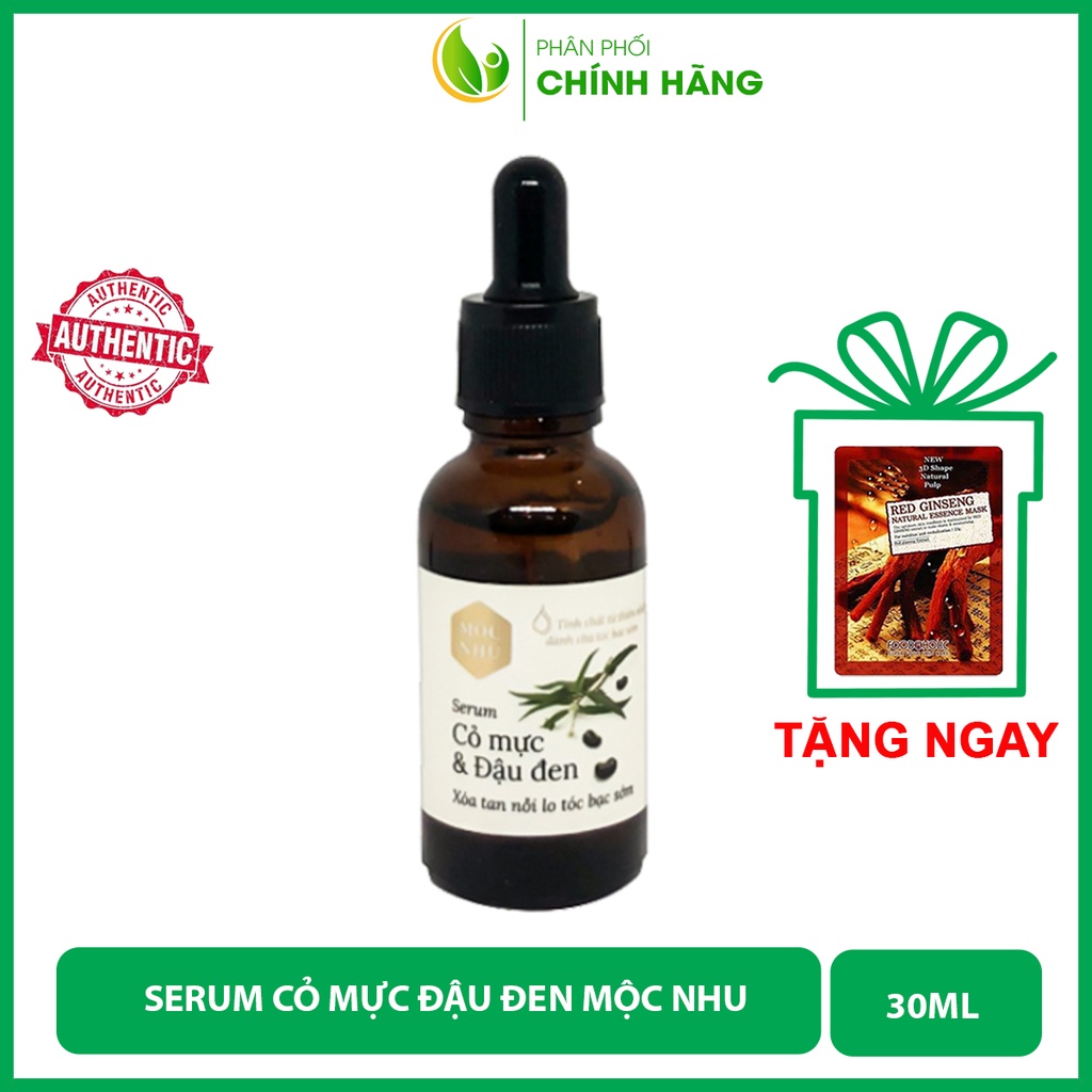 Serum Cỏ Mực Đậu Đen Mộc Nhu Phủ Đen Tóc, Ngăn Ngừa Tóc Bạc Sớm 30ml