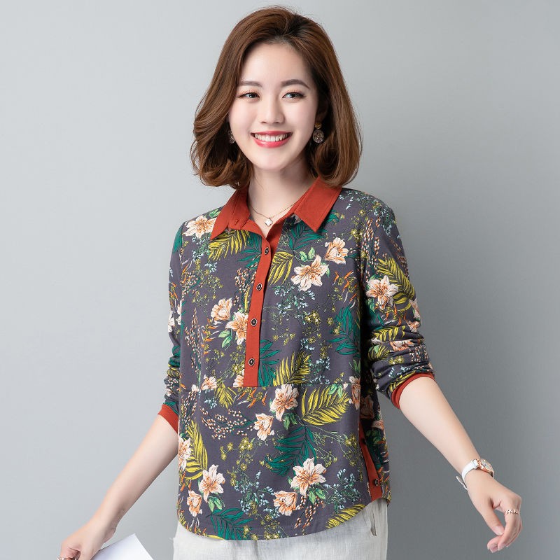 áo polo Vải Cotton Tay Dài Dáng Rộng Thời Trang Mùa Xuân Hàng Mới Dành Cho Nữ 2021