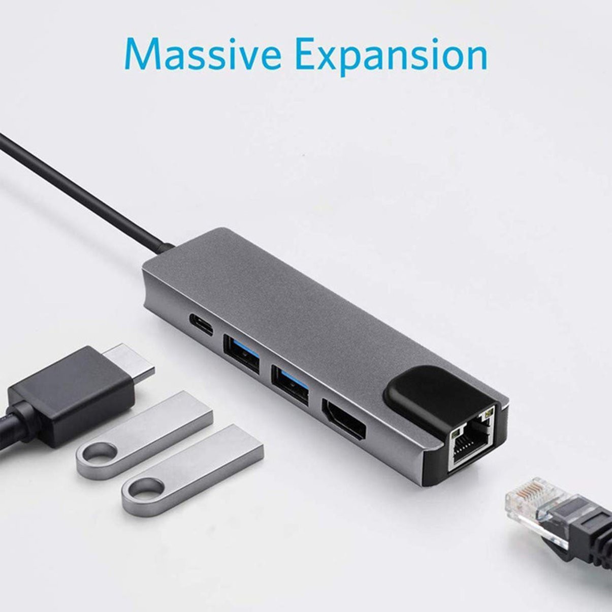 type-c docking station hdmi phone RJ45air for macbookpro converter type-c to HDMI USB * 2 LAN docking station