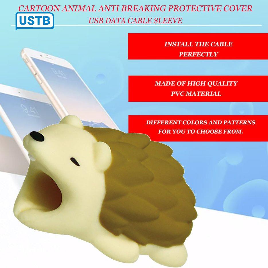 Phụ kiện bảo vệ cáp sạc/cáp dữ liệu USB chống đứt thiết kế động vật hoạt hình