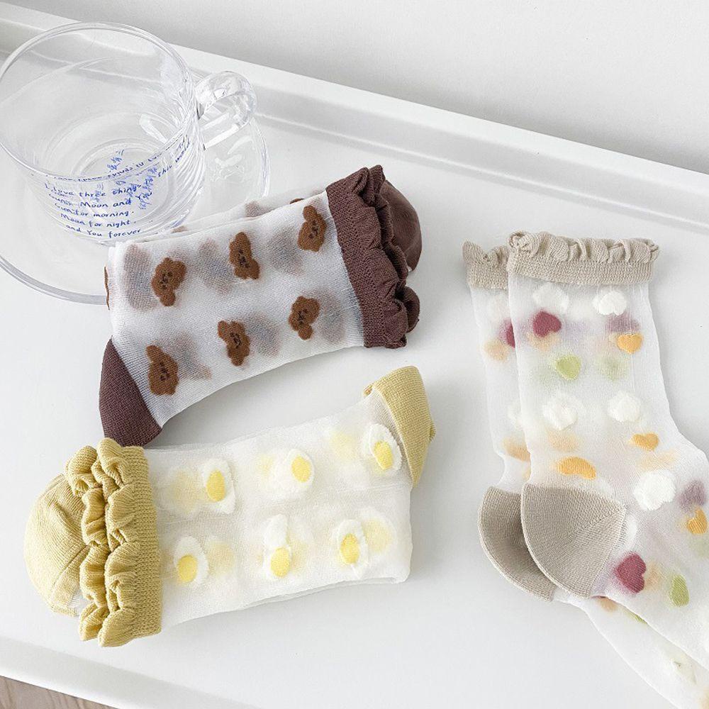 Vớ Lưới Cổ Vừa Trong Suốt Họa Tiết Dâu Tây Dễ Thương Thời Trang Mùa Hè Cho Bé Gái