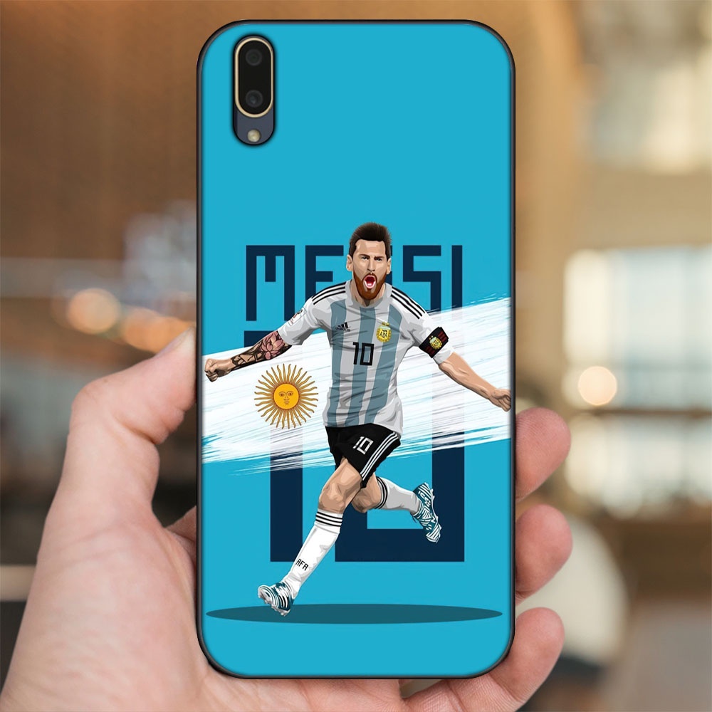 Ốp lưng Vivo V11 viền đen in hình Lionel Messi Barcelona PSG