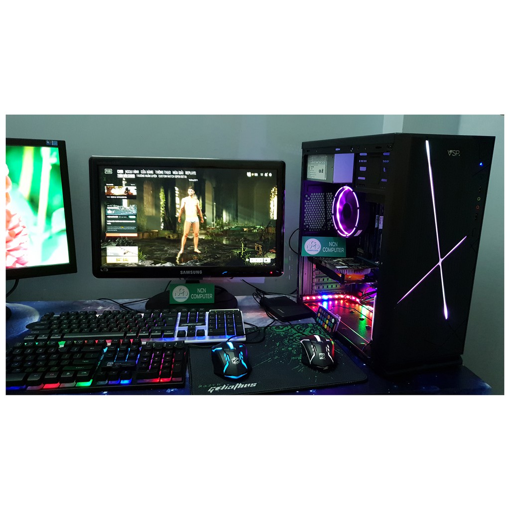 Bộ máy tính chơi game  Pubg Pc Fifa 4 Lol GATA 5 Case Led RGB màn hình 20in phím chuột | BigBuy360 - bigbuy360.vn