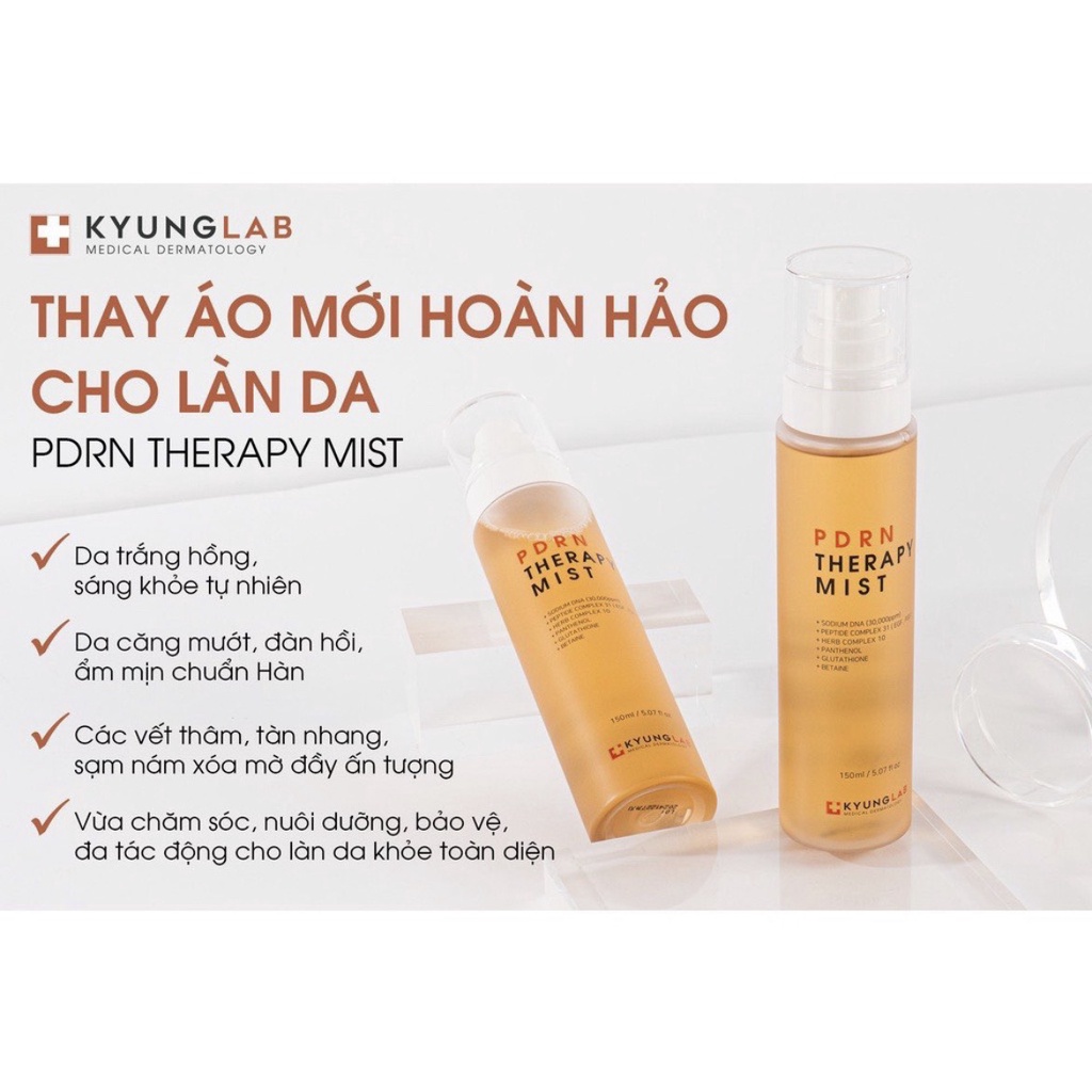 Xịt khoáng Kyung Lab ⚡ CHUẨN CHÍNH HÃNG ⚡ PDNR THERAPY MIST, xịt tăng sinh collagen,cấp ẩm phục hồi bảo vệ da