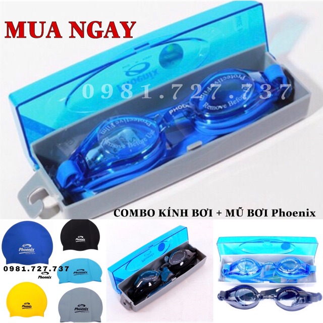 Combo kính bơi hàn quốc Phoenix 203 ( LOẠI XỊN )+ Mũ bơi Phoenix ( Cao cấp )