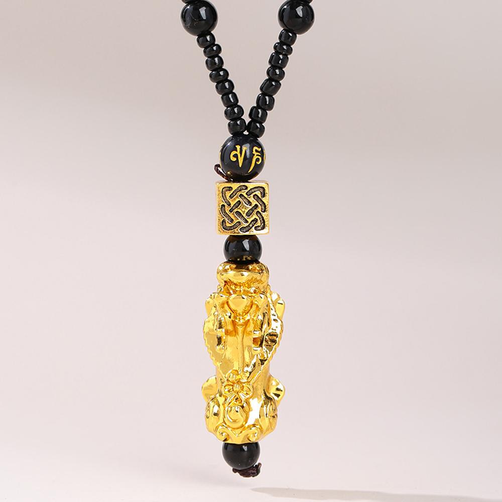 ANEMONE Vòng cổ Hạt Đá Obsidian Phong Thủy May Mắn Thời Trang Cho Nam