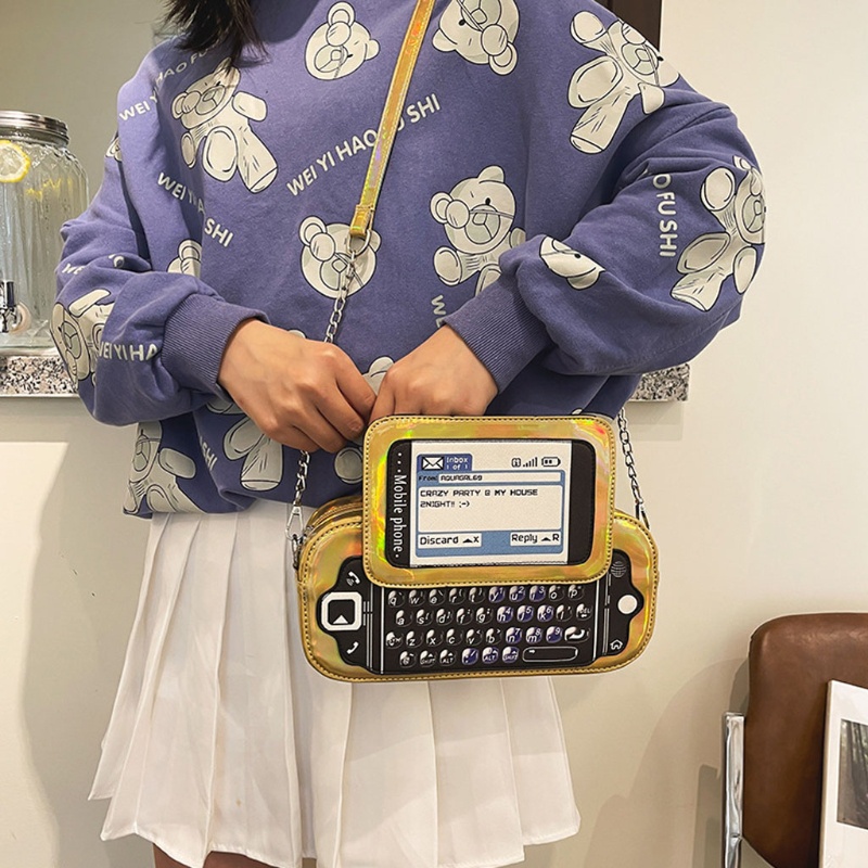 Túi Đeo Chéo Vai Hình Bàn Phím Hoạt Hình Vui Nhộn Dành Cho Nữ