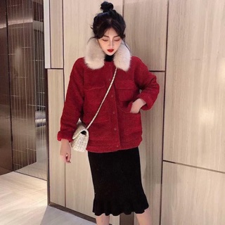 ORDER - Áo khoác dạ lông nhẹ êm cổ lông mịn hàng cao cấp - CLIP THẬT CHỦ SHOP MẶC