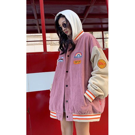 Áo Khoác Nam Nữ, Áo Khoác Bomber Nhung Gân Cầu Vồng 2 Màu Hàng Đẹp | BigBuy360 - bigbuy360.vn