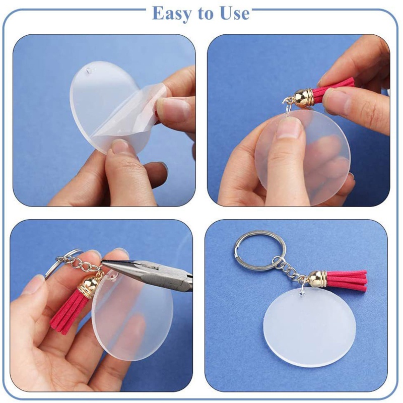 Set 324 Đĩa Tròn Acrylic Trong Suốt Làm Móc Khóa