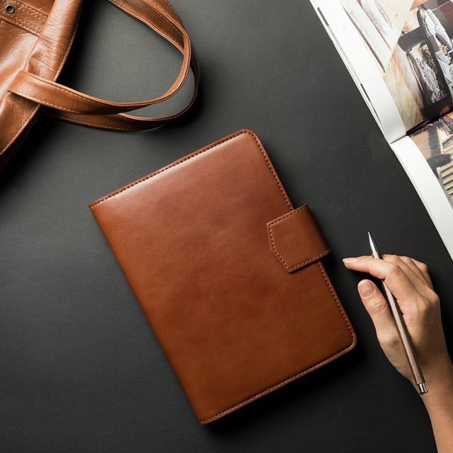 Clutch da ipad Mini - Air 8'' Vàng bò - Ví da thật cao cấp