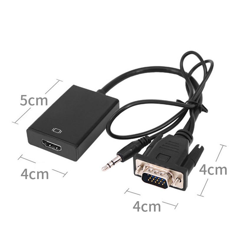 Cáp chuyển đổi Vga sang Hdmi 1080p Vga với giắc cắm 3.5mm cho Ps Hdtv Vga